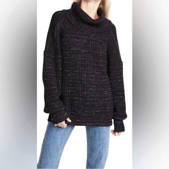 Free People Womens Leo Tunic Sweater In Blacklight Party Chunky Size Small - Picture 1 of 10